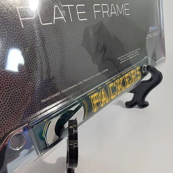 NEW NFL Green Bay Packers Chrome Metal License Plate Frame Go Pack football nwt - Picture 4 of 5